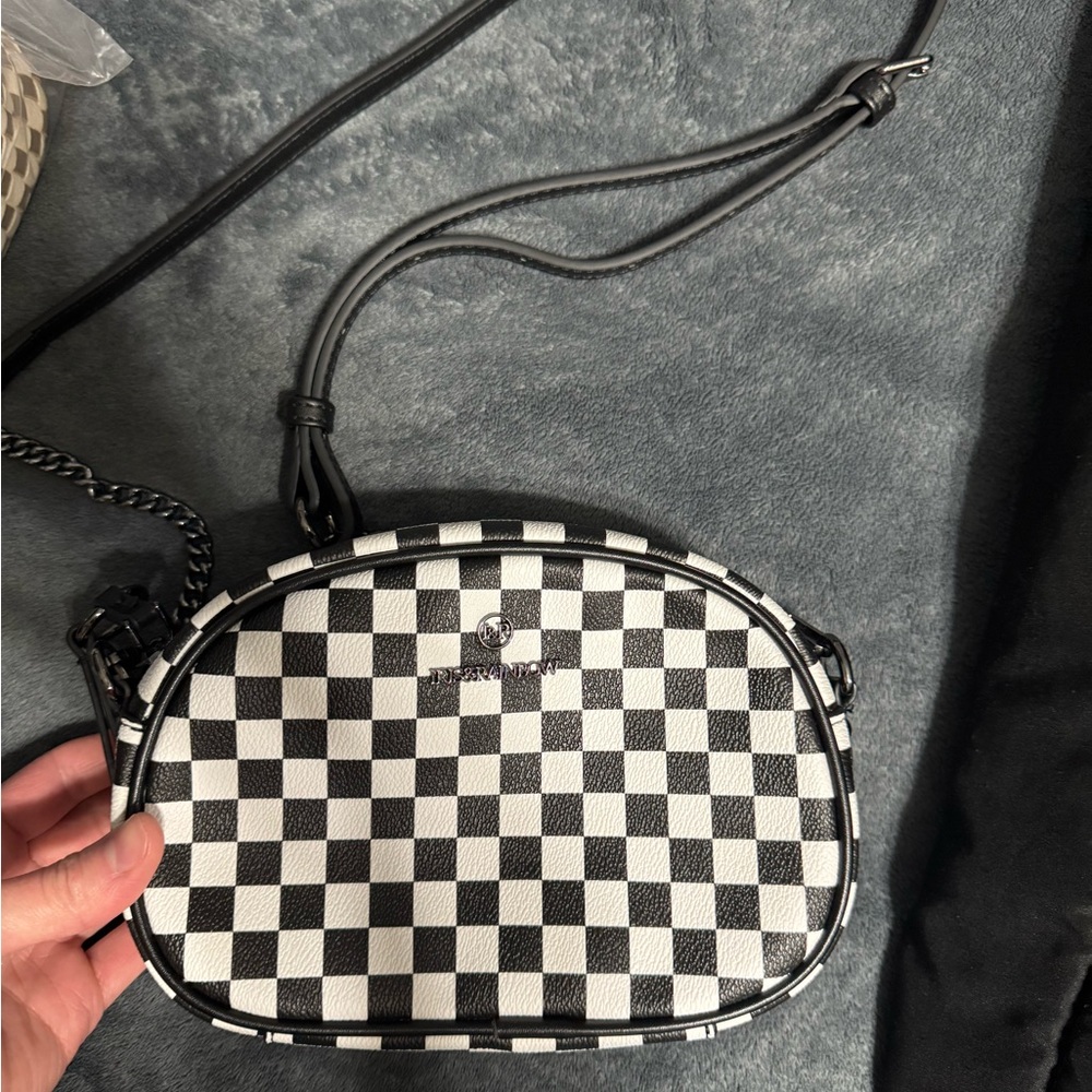 I&R Checkered Black and White Crossbody Bag and others